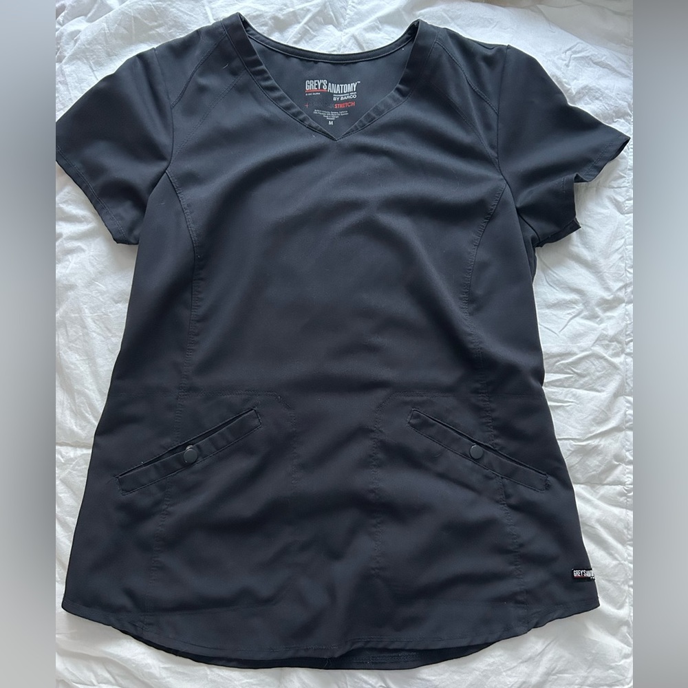 Medium Gray Scrub Top, Greys Anatomy Spandex Stretch Brand